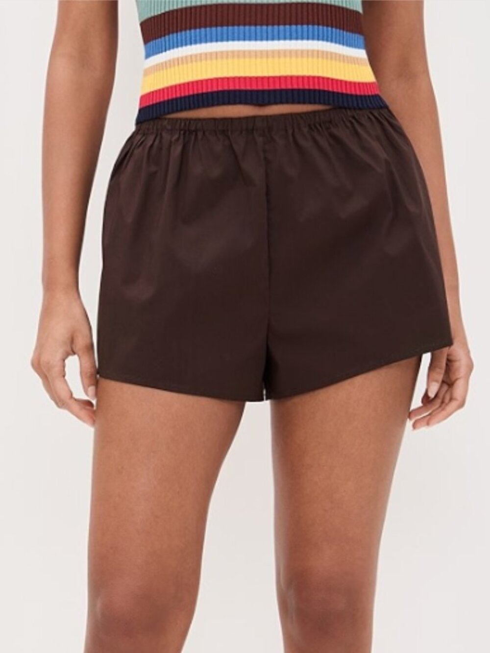 STAUD Paddle Shorts Cotton Pull On Shorts Earth Brown Small